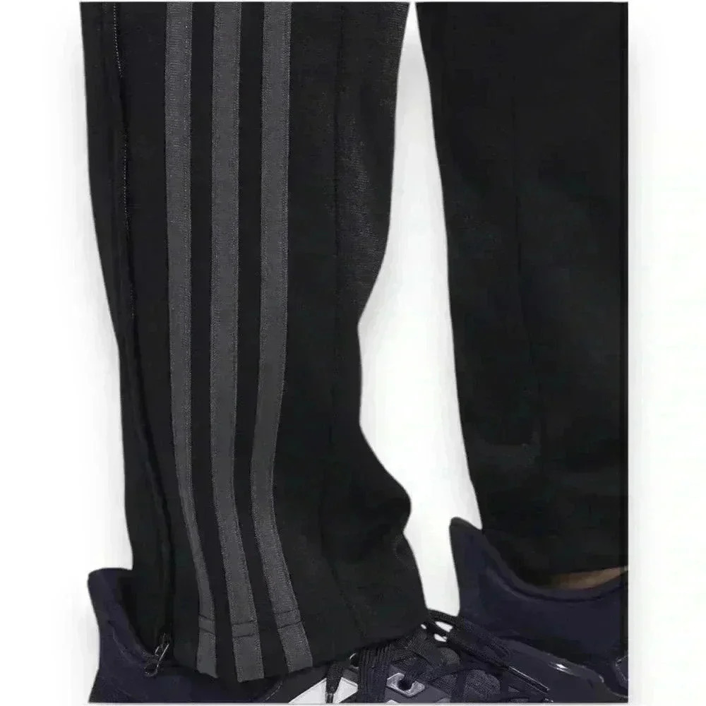 Adidas Mens Midweight Essential Tricot Zip Track Pants in Carbon/black 3 Stripe - Picture 5 of 16